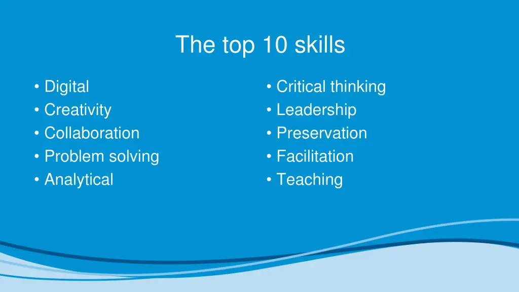 the top 10 skills