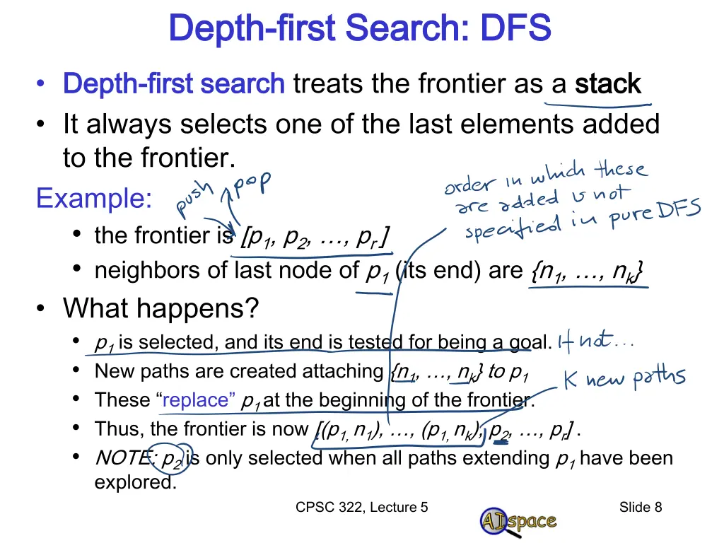 depth depth first search dfs first search