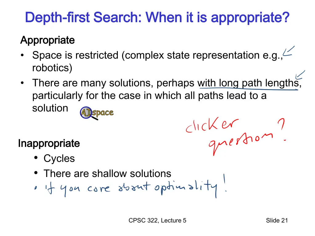 depth depth first search when it is appropriate 1