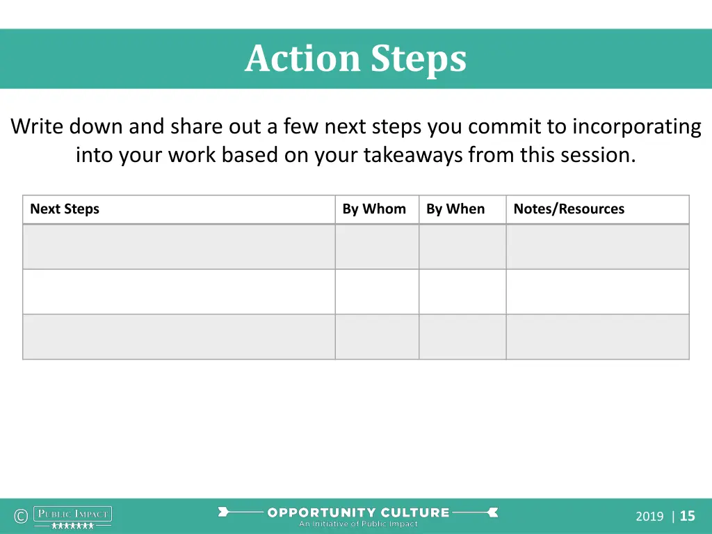 action steps