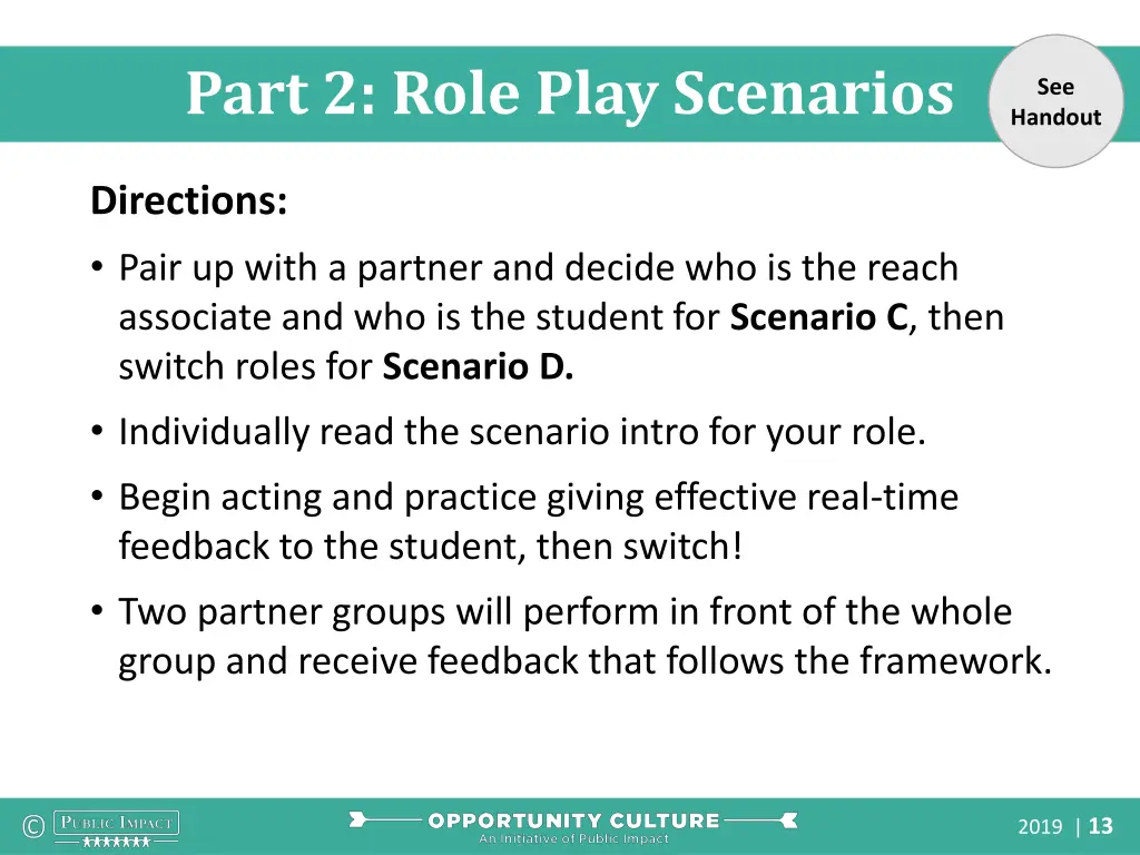 part 2 role play scenarios