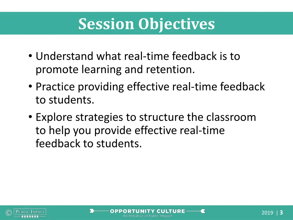 session objectives