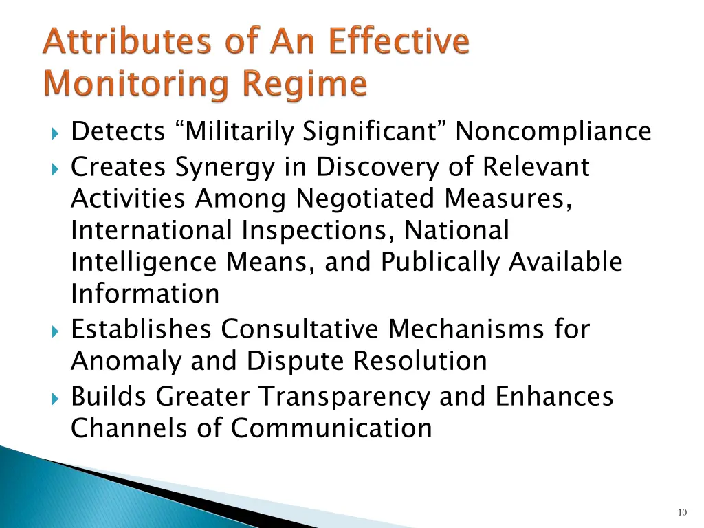 detects militarily significant noncompliance
