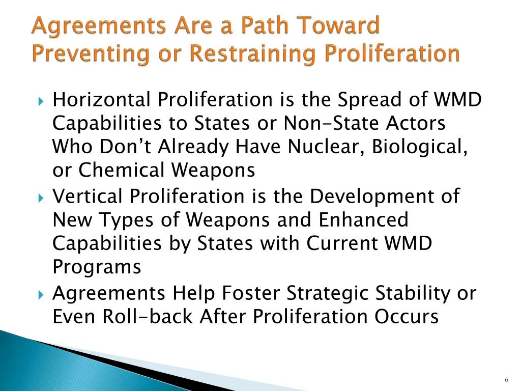 horizontal proliferation is the spread