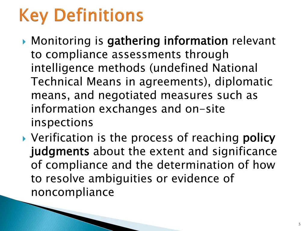 monitoring is gathering information to compliance