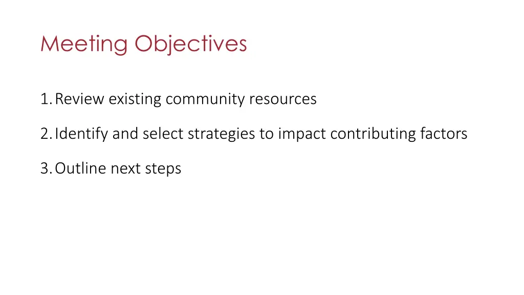 meeting objectives