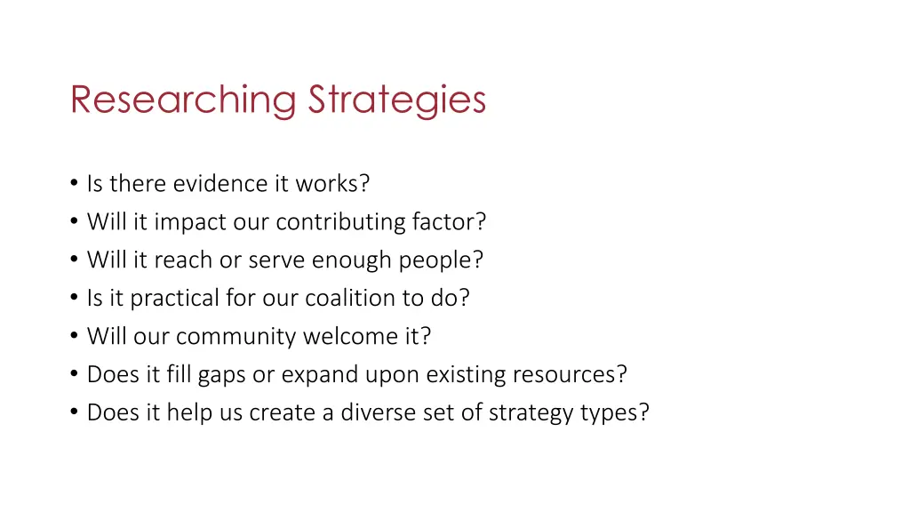 researching strategies