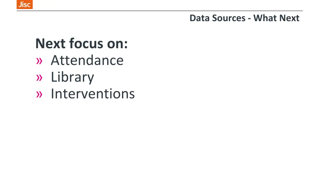 data sources what next