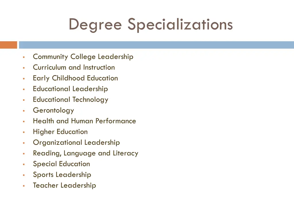 degree specializations
