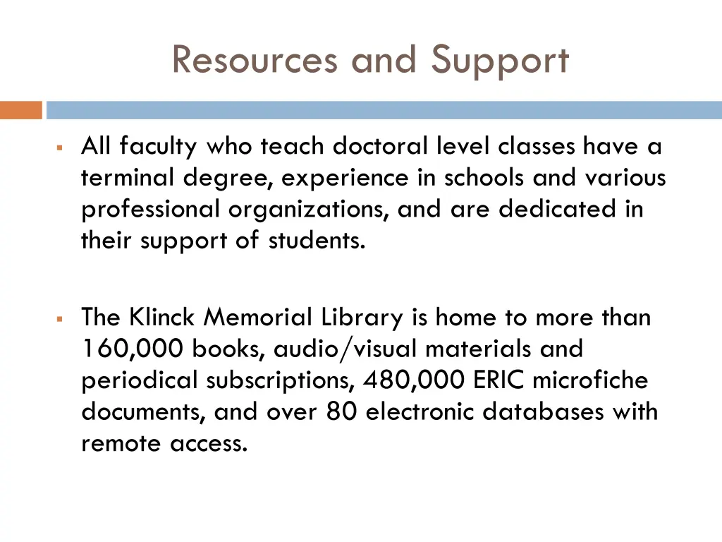 resources and support
