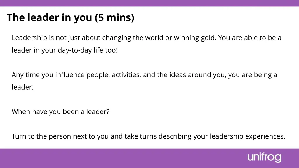 the leader in you 5 mins