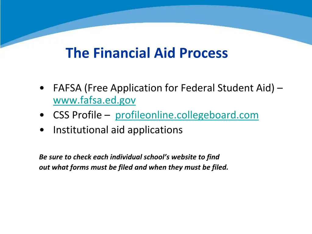 the financial aid process
