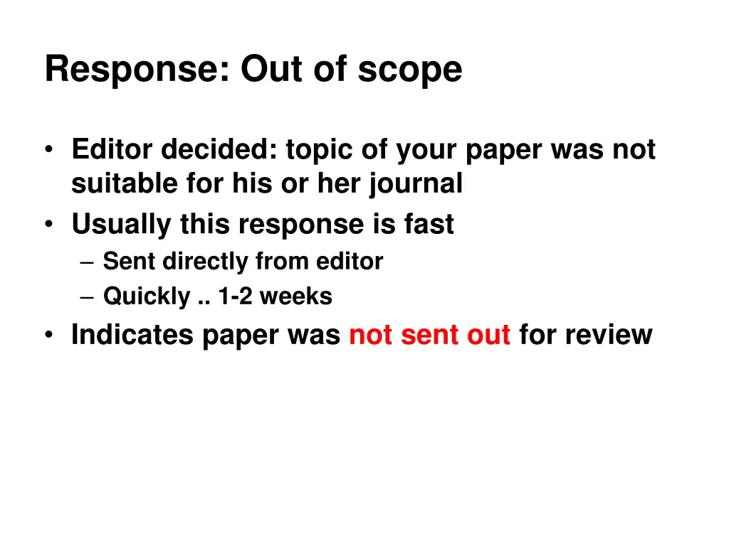 response out of scope