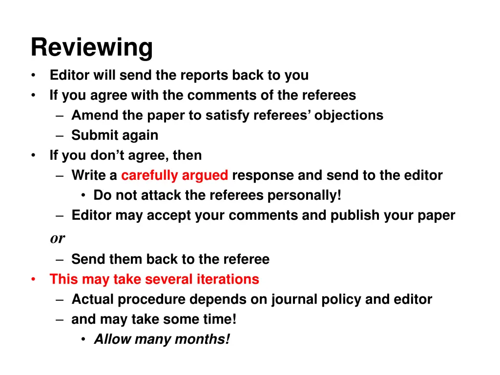 reviewing editor will send the reports back