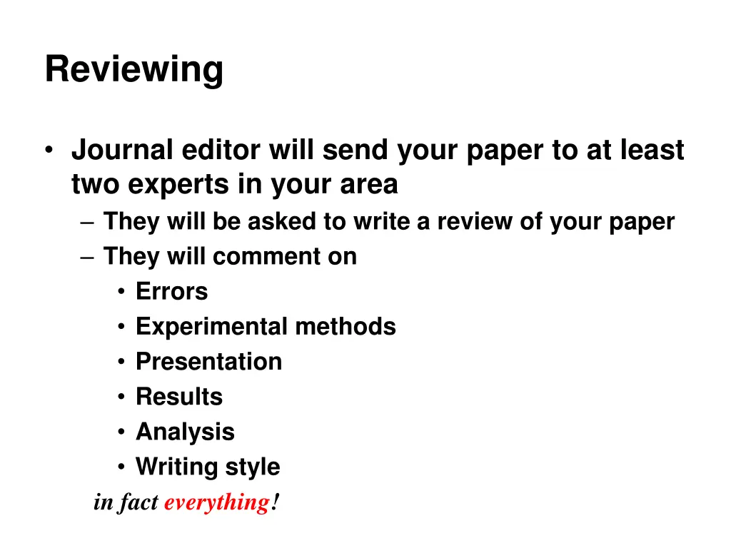 reviewing