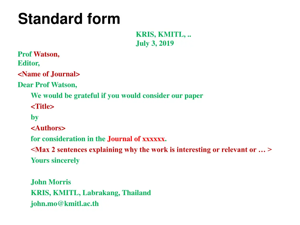 standard form