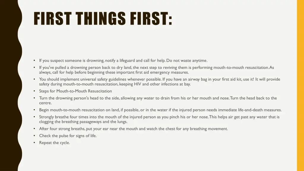 first things first