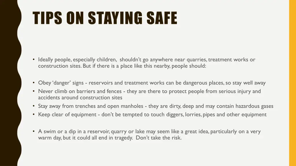 tips on staying safe