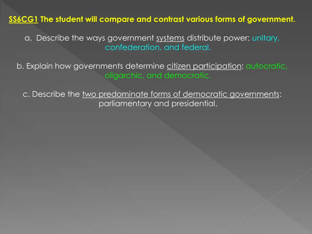 ss6cg1 the student will compare and contrast