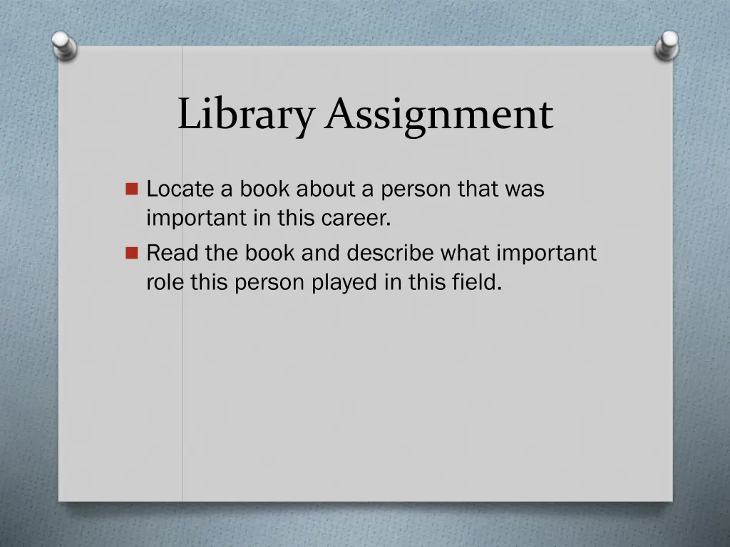 library assignment