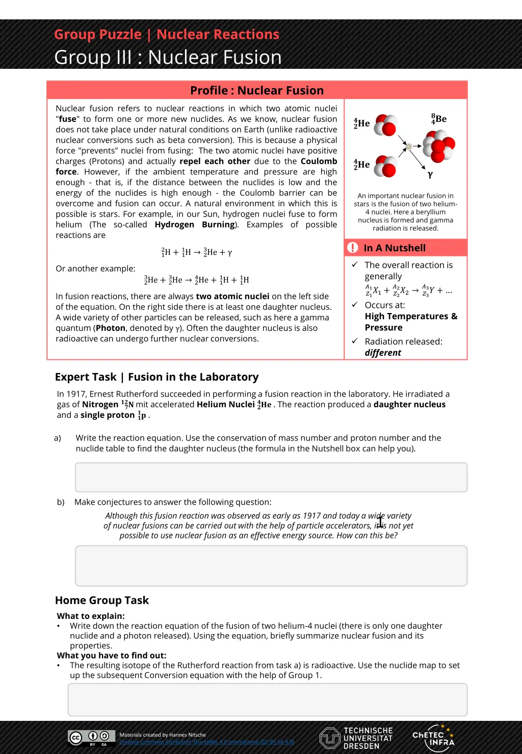 group puzzle nuclear reactions 2