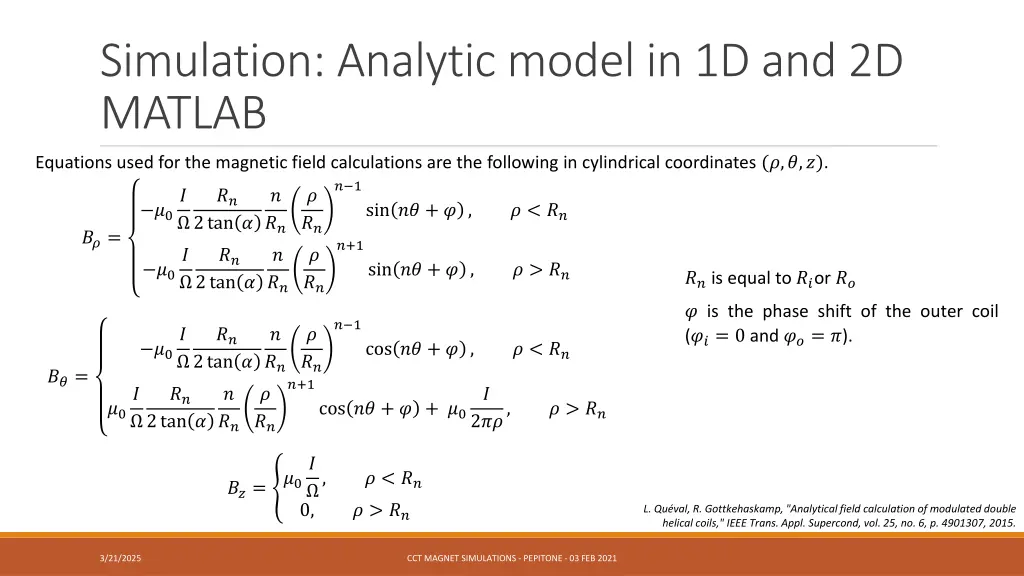 simulation analytic model in 1d and 2d matlab 1