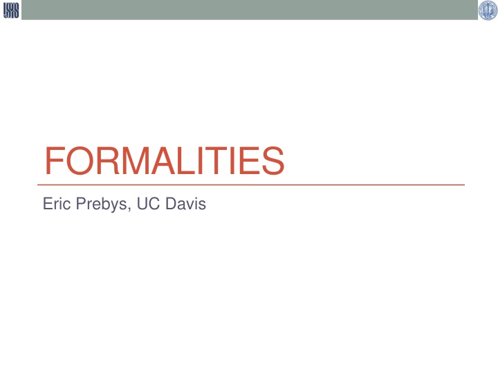 formalities