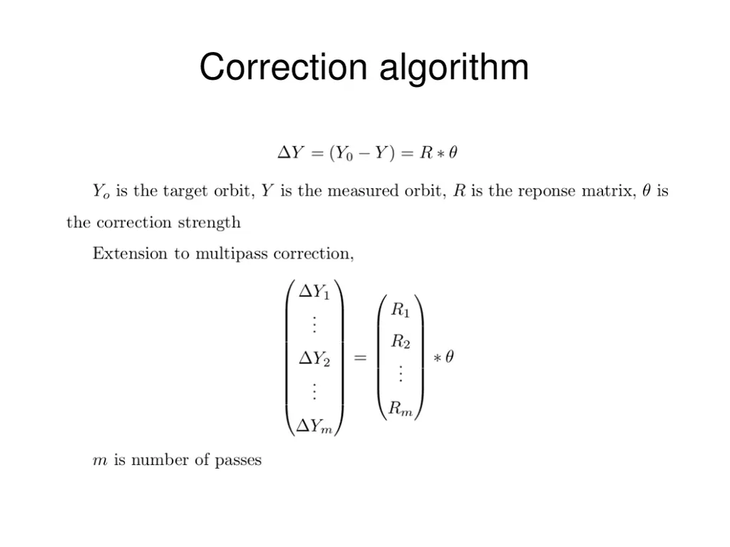correction algorithm