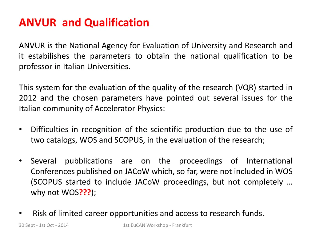 anvur and qualification