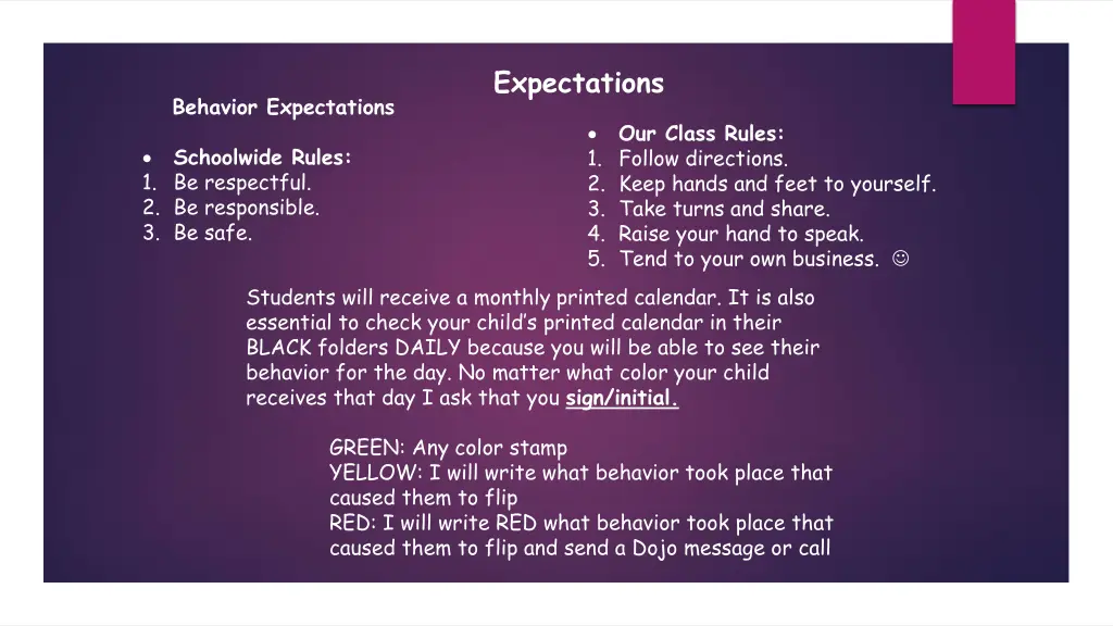 expectations