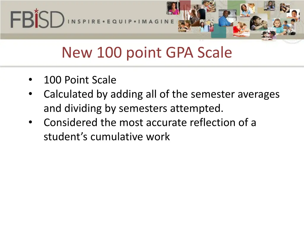 new 100 point gpa scale