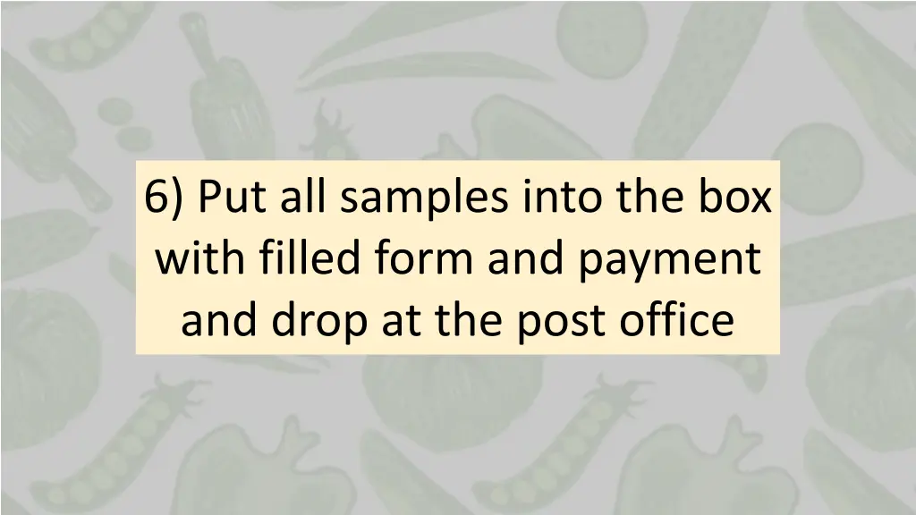 6 put all samples into the box with filled form