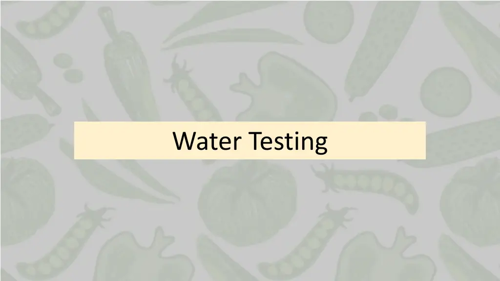 water testing