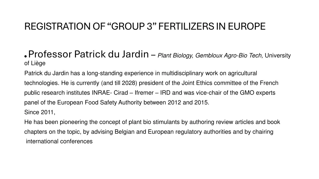 registration of group 3 fertilizers in europe