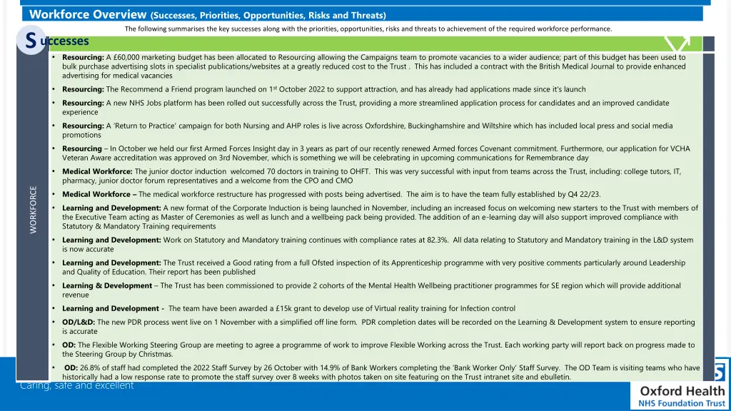 workforce overview successes priorities