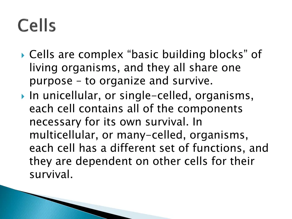 cells are complex basic building blocks of living