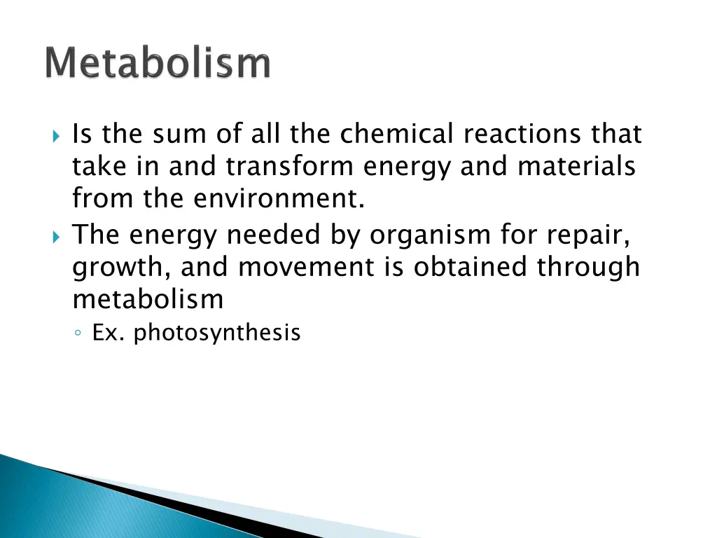 is the sum of all the chemical reactions that