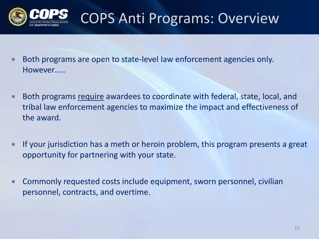 cops anti programs overview 2
