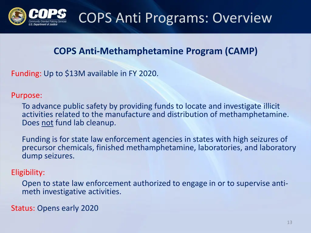 cops anti programs overview
