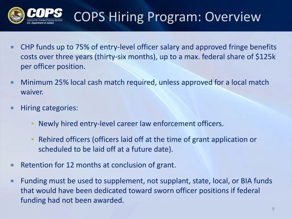 cops hiring program overview 2