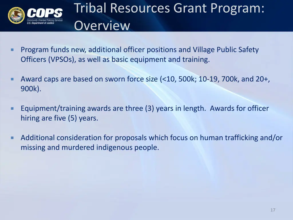 tribal resources grant program overview 1