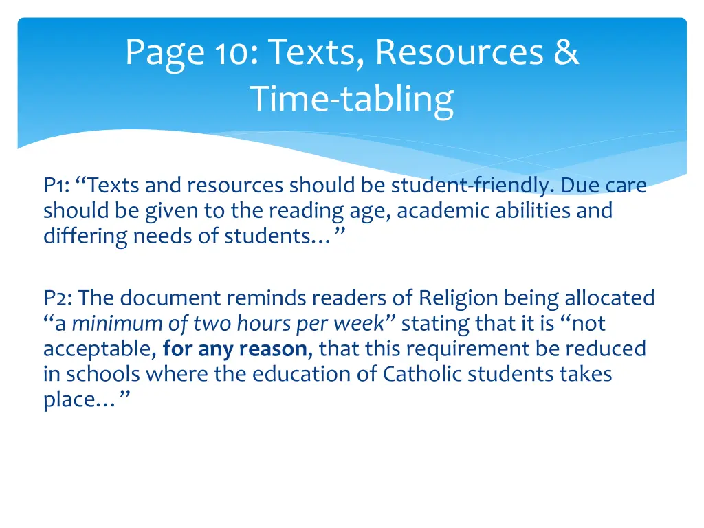 page 10 texts resources time tabling