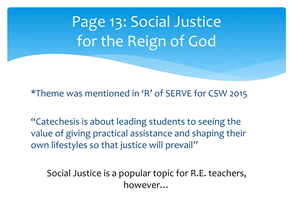 page 13 social justice for the reign of god