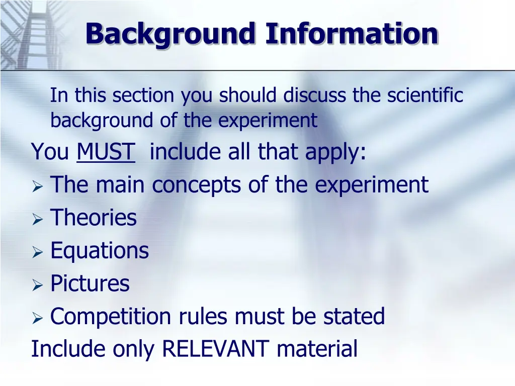 background information