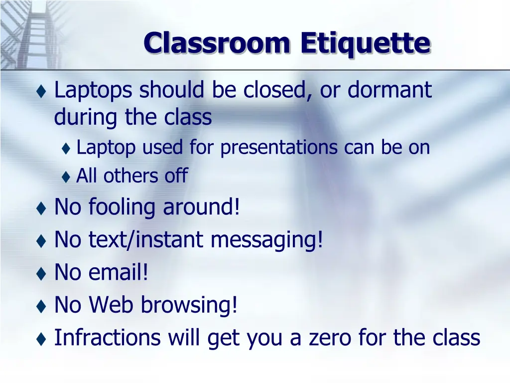 classroom etiquette