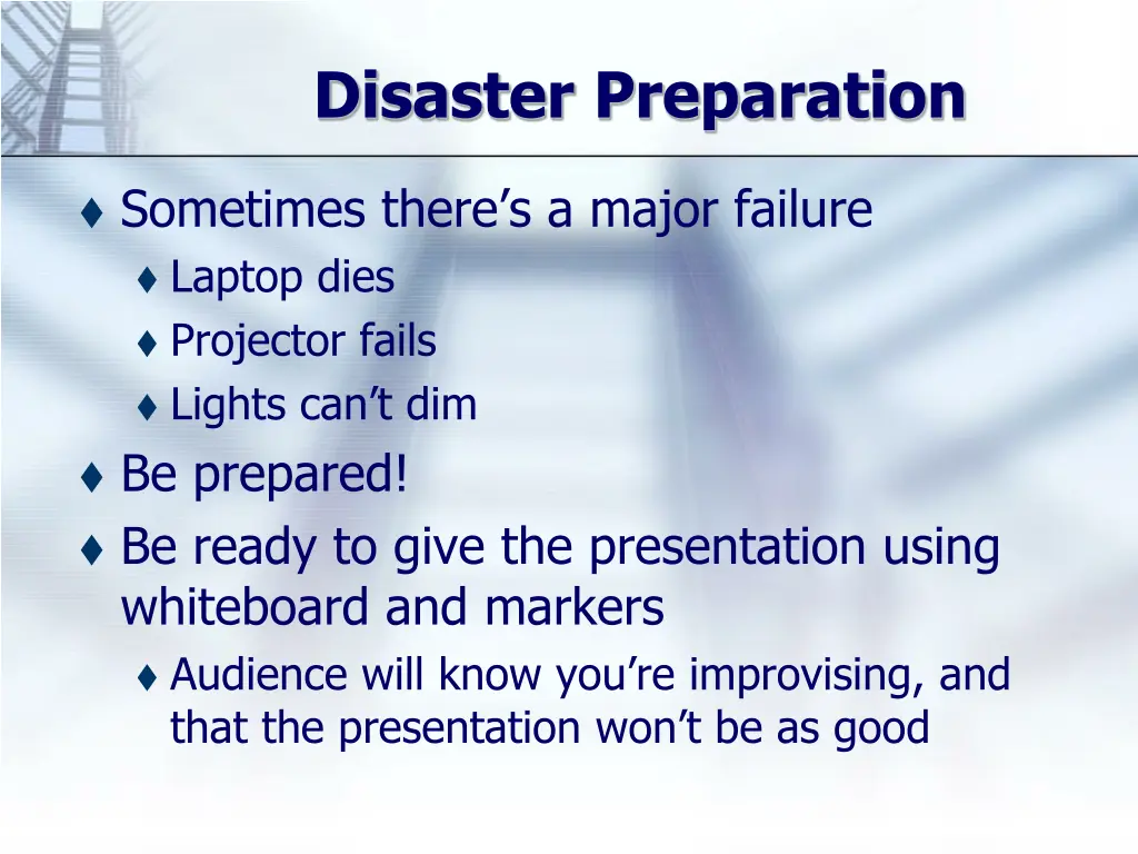 disaster preparation