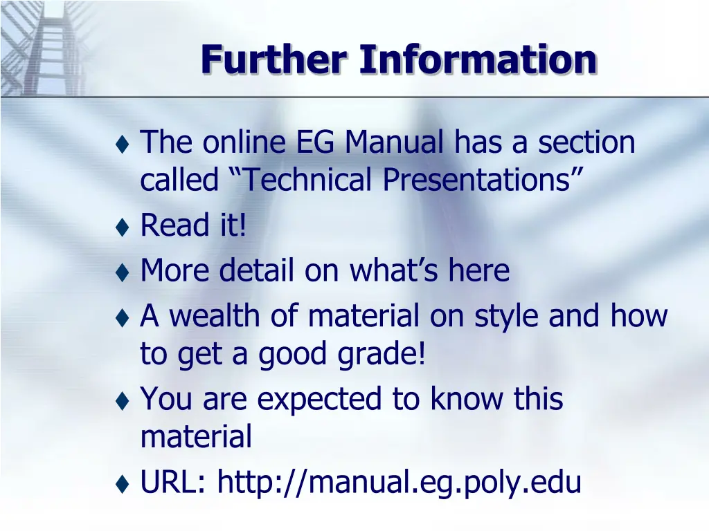 further information