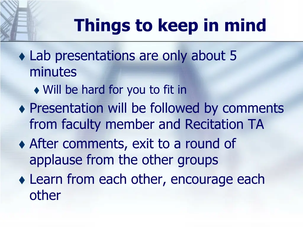 things to keep in mind