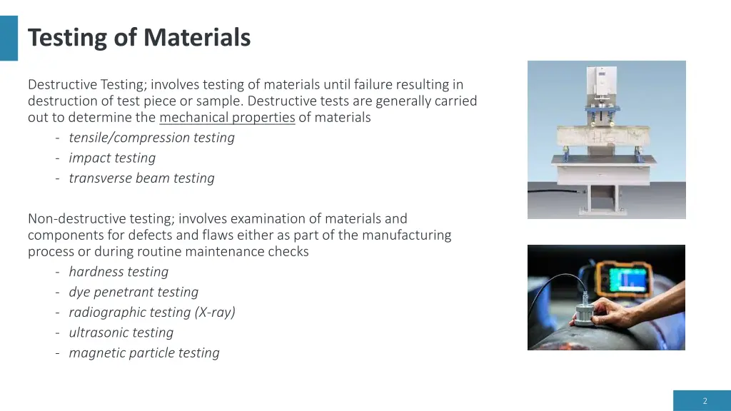 testing of materials