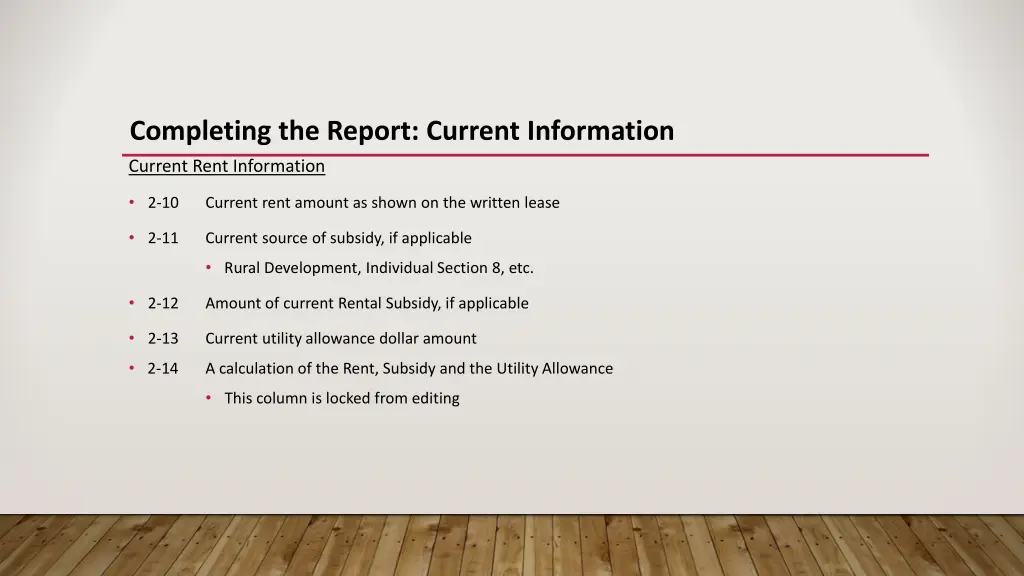 completing the report current information 3